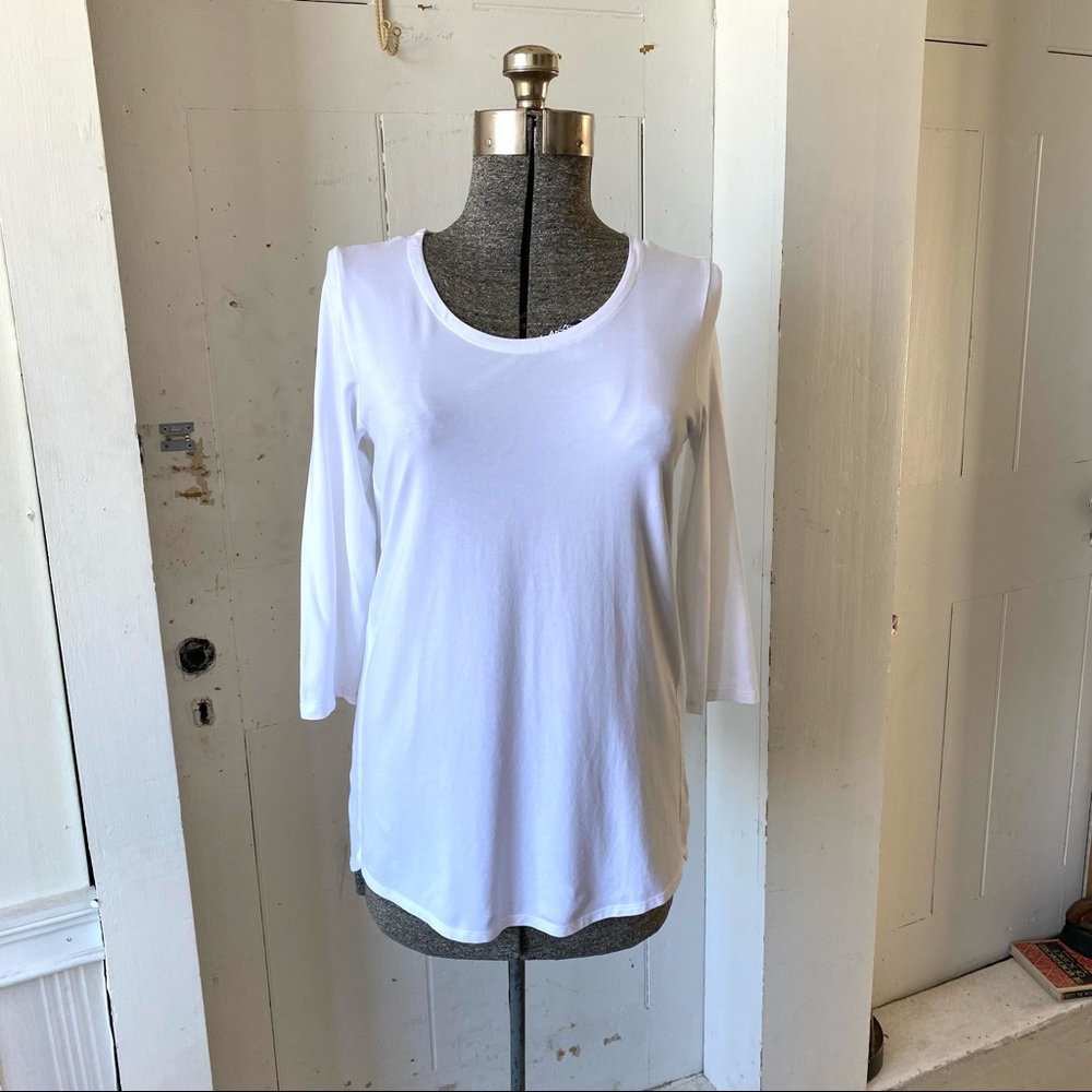 J Jill White Luxe Supima Cotton A-Line Tunic Top